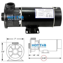 Load image into Gallery viewer, Waterway Center Discharge 1 H.P. 48 Frame 2 Speed 115V Pump 3420410-15
